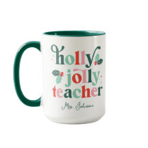 Holly Jolly Teache Retro Helgdag Mugg