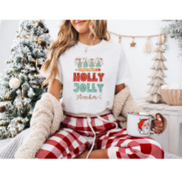Holly Jolly Teacher Retro jul T Shirt