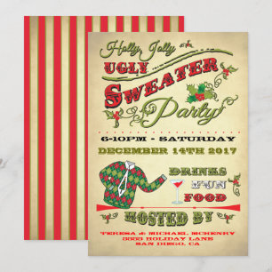 Holly Jolly Ugly Sweater Julfest-inbjudan Inbjudningar