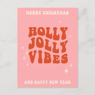 Holly Jolly Vibes - Ett Cheerful Helgdag Message Helg Vykort