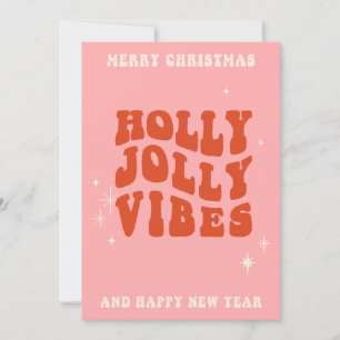 Holly Jolly Vibes - Ett Cheerful Helgdag Message Julkort