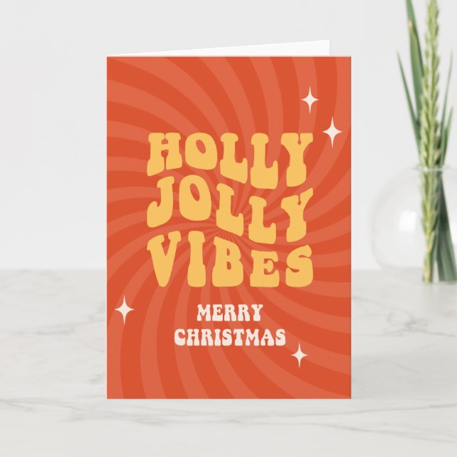 Holly Jolly Vibes - God jul Helgkort (Framsida)