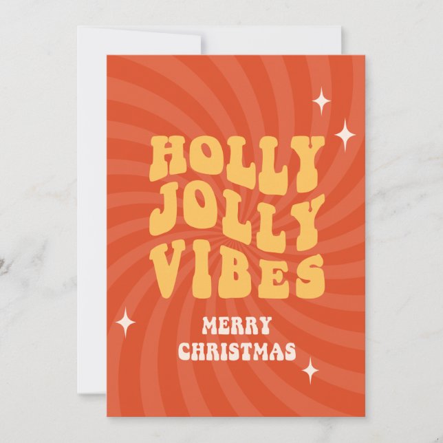 Holly Jolly Vibes - God jul Julkort (Framsida)