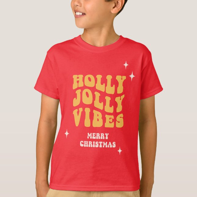 Holly Jolly Vibes - God jul T Shirt (Framsida)