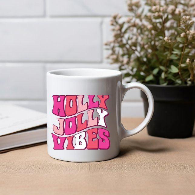 Holly jolly vibes: Jul Dricker kaffe Mugg (Skapare uppladdad)