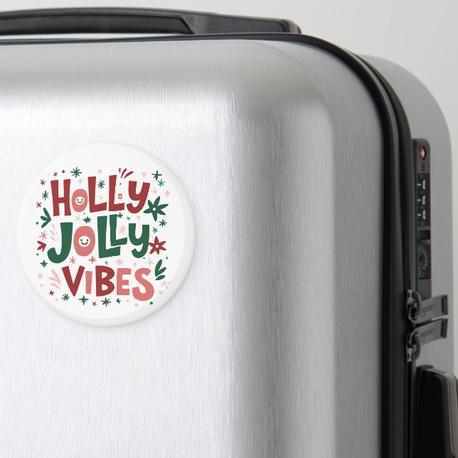 Holly Jolly Vibes jul Magnet (In Situ (Luggage))