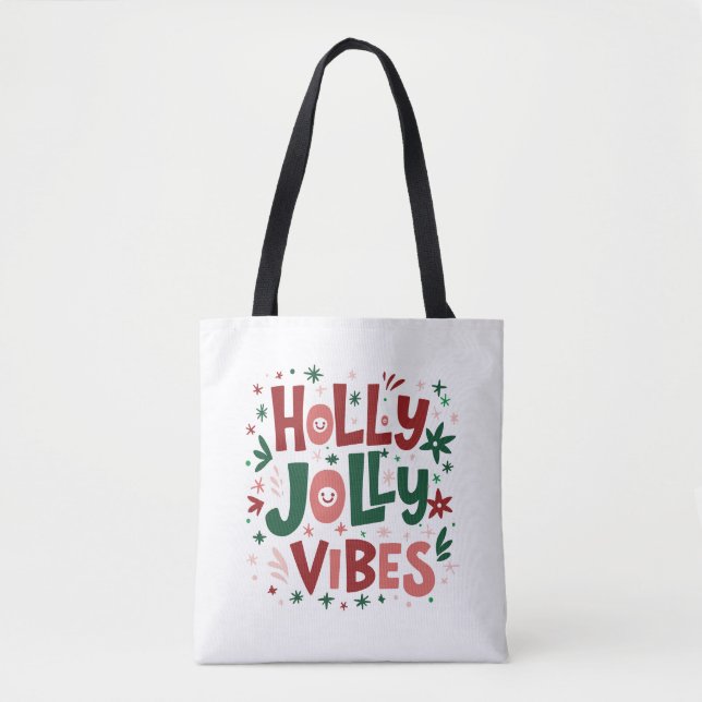 Holly Jolly Vibes jul Tygkasse (Framsida)