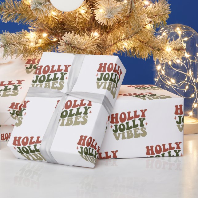 Holly Jolly Vibes Retro 1960-talets julgåva Presentpapper (Helgdagar)