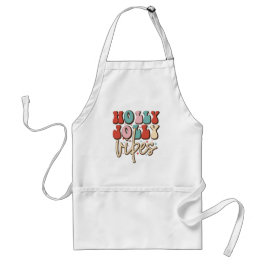 Holly Jolly Vibes Retro Groovy Helgdagars jul Förkläde