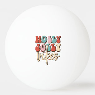 Holly Jolly Vibes Retro Groovy Helgdagars jul Pingisboll