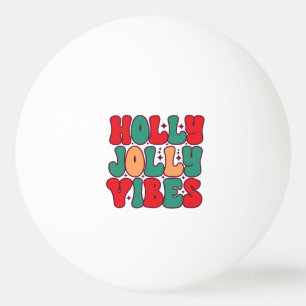 Holly Jolly Vibes Retro Groovy Helgdagars jul Pingisboll