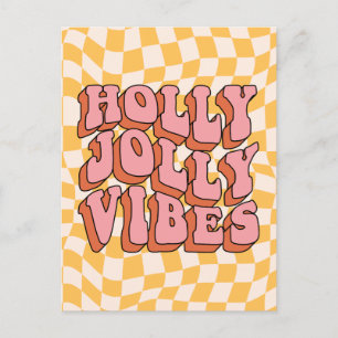 Holly Jolly Vibes - Retro Helgdag Cheer Helg Vykort