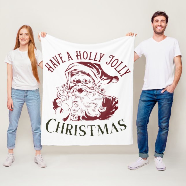 Holly Jolly Vintage Christmas Fleecefilt (På plats)