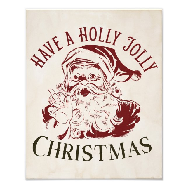 Holly Jolly Vintage Jul Fototryck (Framsidan)