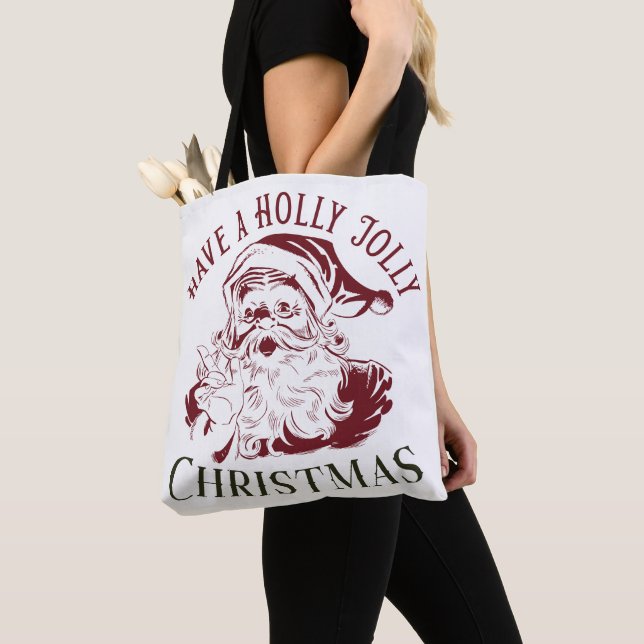 Holly Jolly Vintage Jul Tygkasse (Närbild)