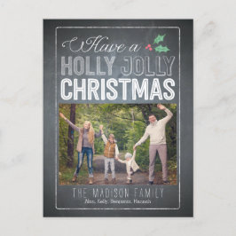 Holly Jolly-vykort för julfotkort Helg Vykort