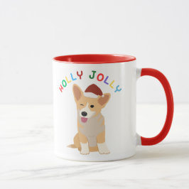 Holly Jolly Welsh Corgi Mug Mugg