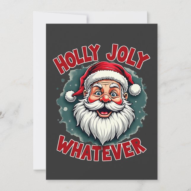 Holly Joly Spelar ingen roll Funny Jultomten jul Inbjudningar (Framsida)