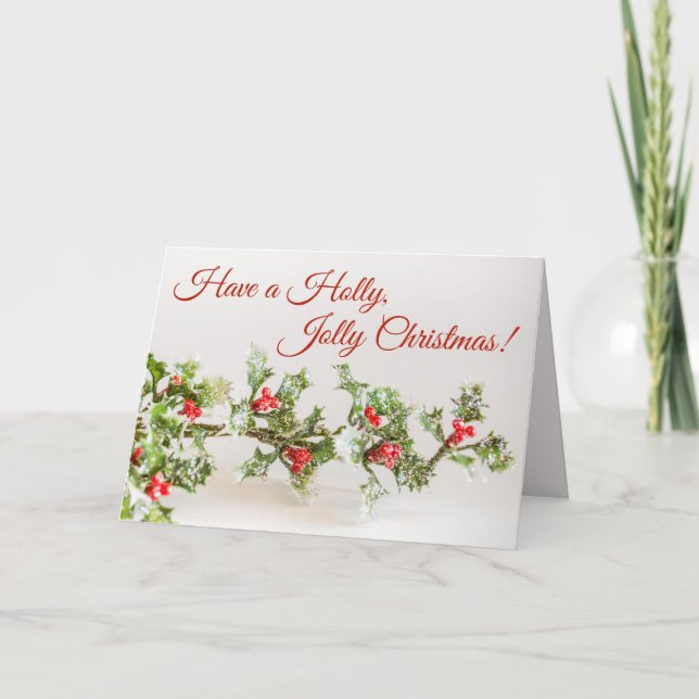 Holly, Jul Card Helgkort (Framsida)
