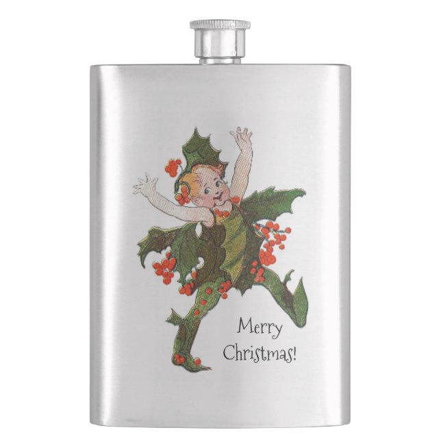 Holly Jul Flower Child Cute Vintage Blommigt Fickplunta (Framsidan)