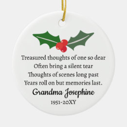 Holly jul Memorial Personlig Photo Julgransprydnad Keramik