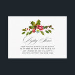 Holly Jul Möhippa Visning Shower Tilläggskort<br><div class="desc">Rödblommor,  holly och christmas möhippa-duschkort av vintage är designade för att snabbt och enkelt kunna anpassas.</div>