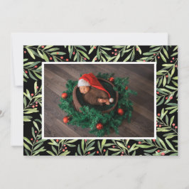 Holly jul Photo Julkort