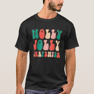 Holly Julafton Jolly Carpenter Retro Groovy Jul T Shirt