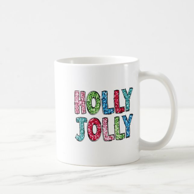 Holly Julafton Jolly Vibes Groovy Retro Hipe-jul Kaffemugg (Höger)