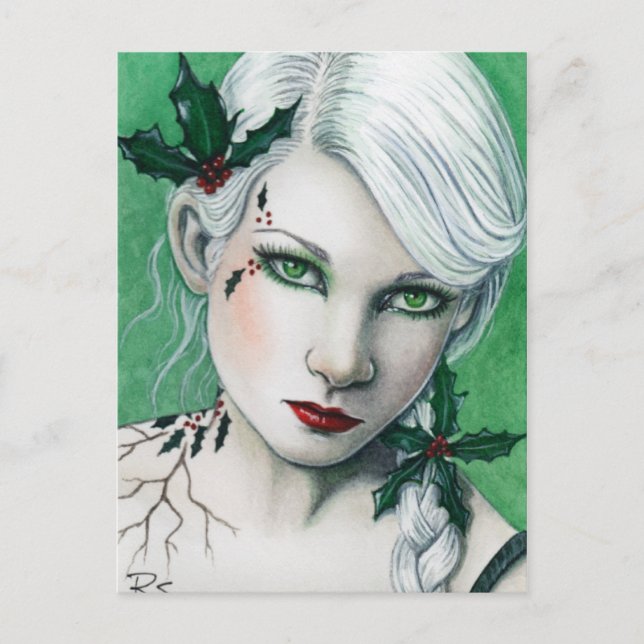 Holly julvykort helg vykort (Framsida)