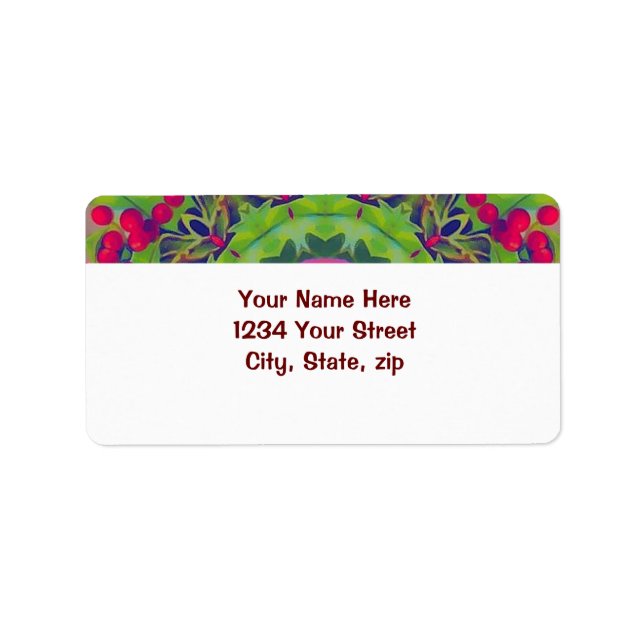 Holly Kaleidoscope Adressetikett (Framsidan)