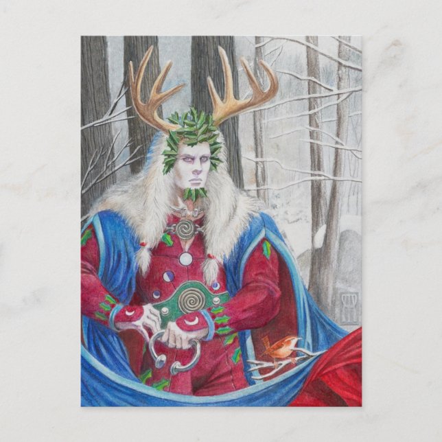 Holly King Porträtt miniprint Vykort (Framsida)