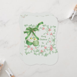 Holly Ljust grönt Rosa jul Kort