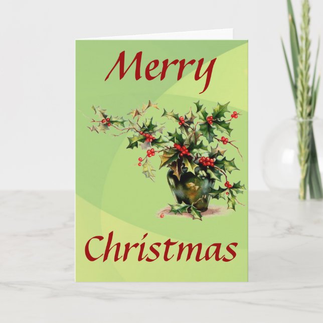 Holly Löv Hälsning/Note Card Helgkort (Framsida)