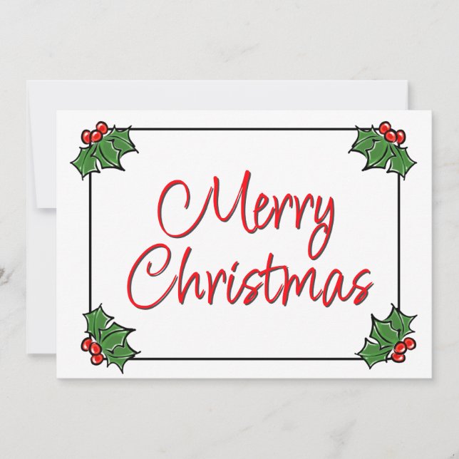 Holly Löv, Holly-bär, julkrans Julkort (Framsida)