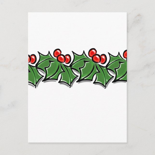 Holly Löv, Holly-bär, julkrans Vykort (Framsida)