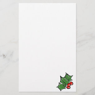 Holly Löv, Holly-bär, roligt-helgdag botaniskt Brevpapper