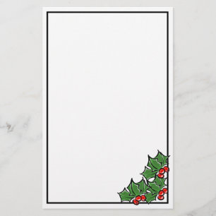 Holly Löv, Holly-bär, roligt-helgdag botaniskt Brevpapper