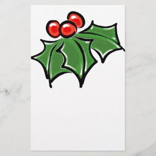 Holly Löv, Holly-bär, roligt-helgdag botaniskt Brevpapper