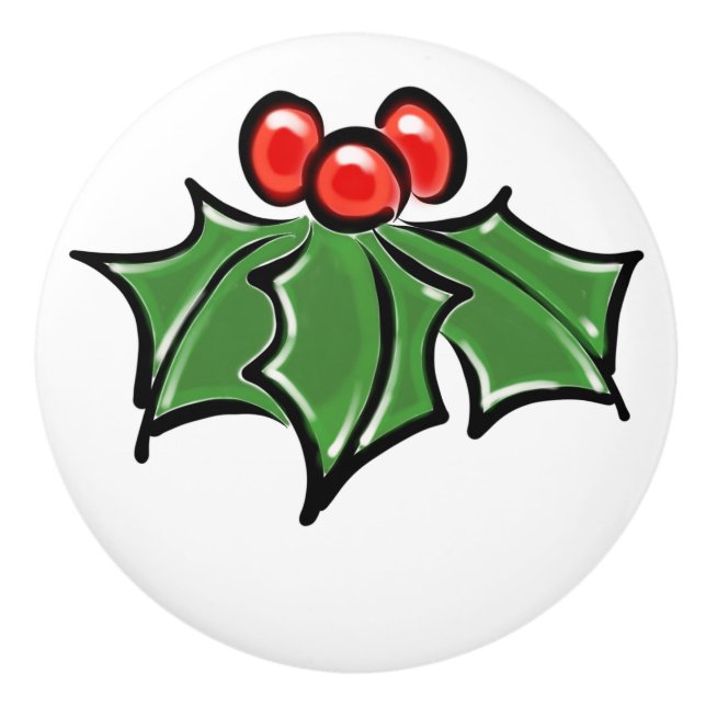 Holly Löv, Holly-bär, roligt-helgdag botaniskt Knopp (Framsidan)