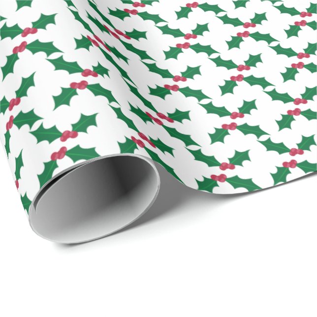 Holly Löv Mönster Wrapping Papprare Presentpapper (Rullad Hörn)