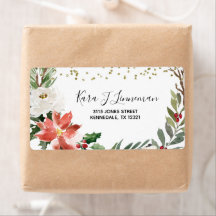 Holly Löv, vattenfärgsblad, helgdag Adress La