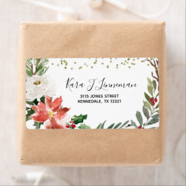 Holly Löv, vattenfärgsblad, helgdag Adress La Fraktsedel