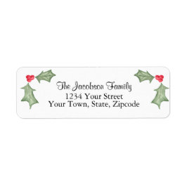 Holly Lövs & Berries Helgdag Returadress Returadress Etikett