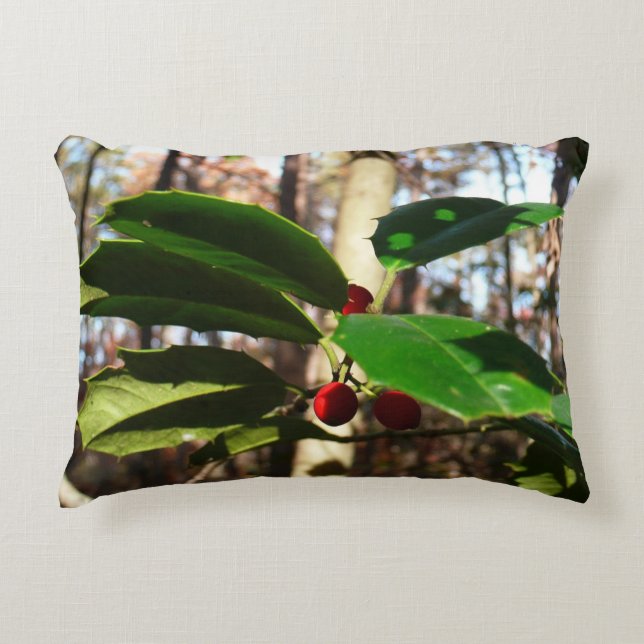 Holly Lövs I Helgdag Botanical Prydnadskudde (Framsidan)