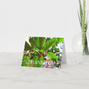Holly Lövs II Helgdag Nature Botanical Tack Kort