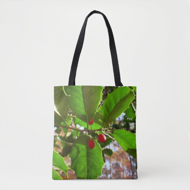 Holly Lövs II Helgdag Nature Botanical Tygkasse (Framsida)