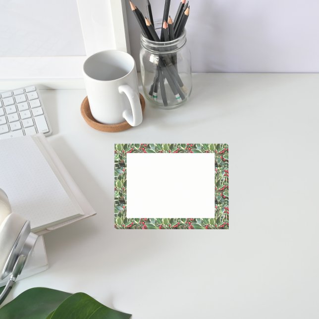 Holly Lövs och Red Berries Helgdag Post-it Block (In Situ Desk)