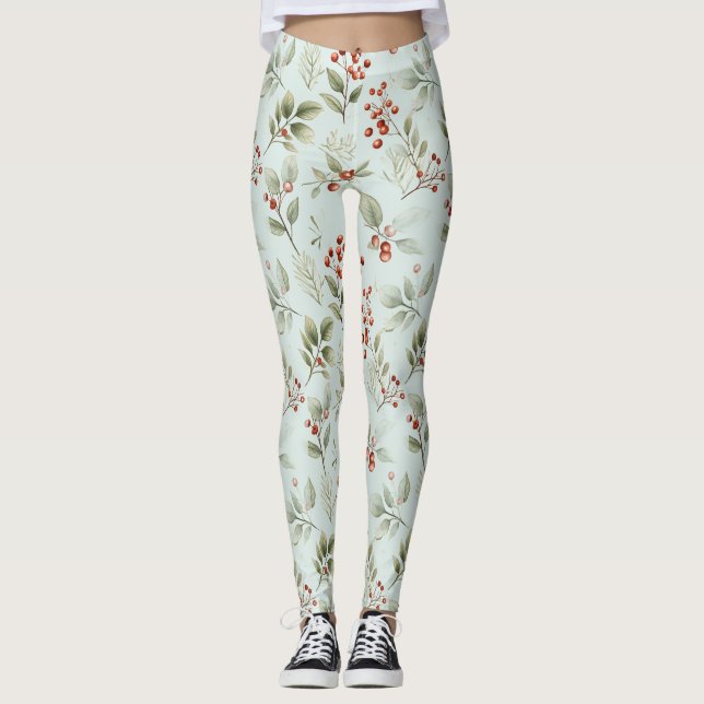 Holly Lövs och Red Berries Leggings (Framsida)
