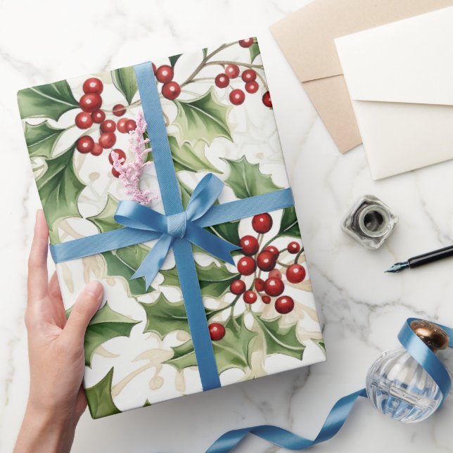 Holly Lövs och Red Berries Presentpapper (Gifting)
